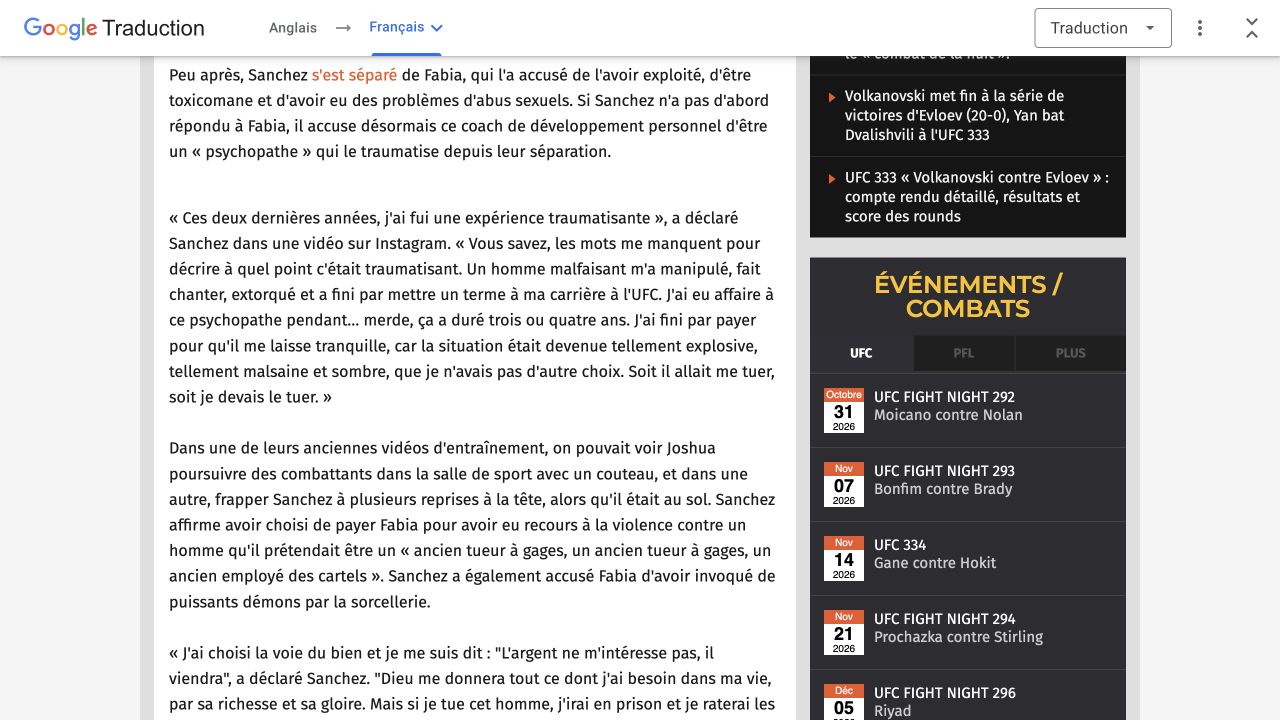 Barre Google Traduction : de l’anglais vers le français