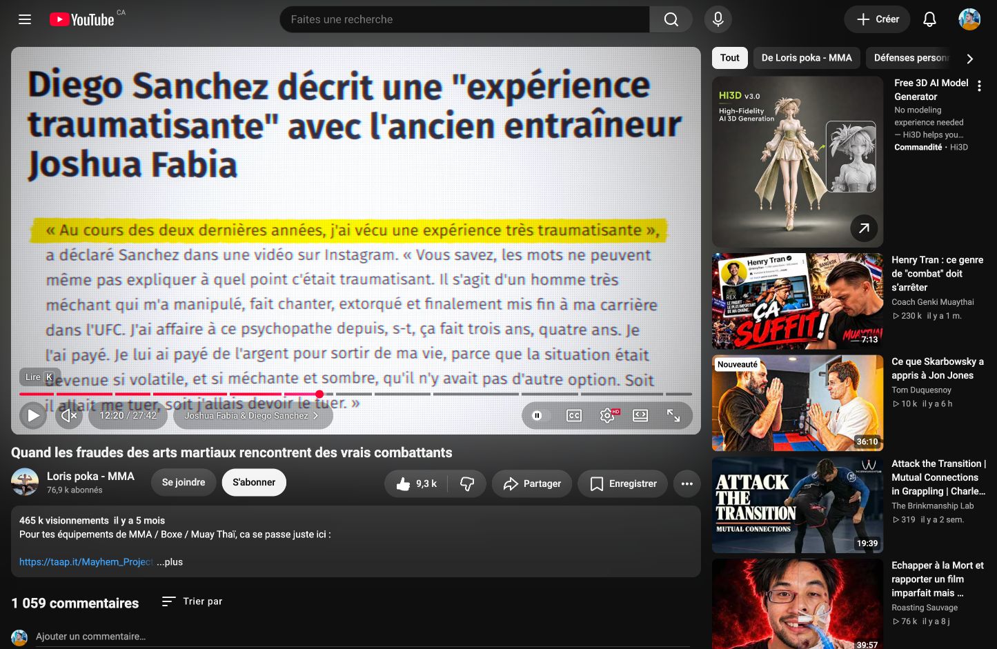Résultat dans le montage